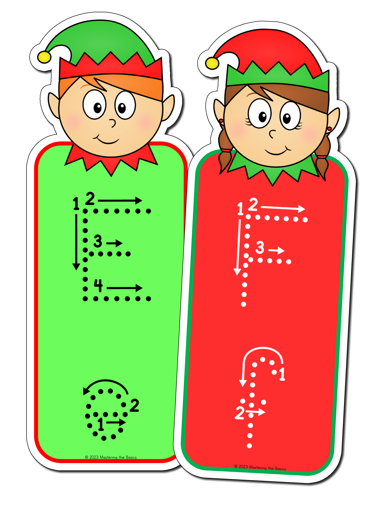 Elf Alphabet Tracing Strips